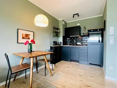 Küche/Küchenzeile in der Unterkunft #2 Studioapartment mit Loreleyblick direkt an der schönsten Etappe des Rheinsteigs