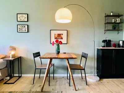 Küche/Küchenzeile in der Unterkunft #2 Studioapartment mit Loreleyblick direkt an der schönsten Etappe des Rheinsteigs