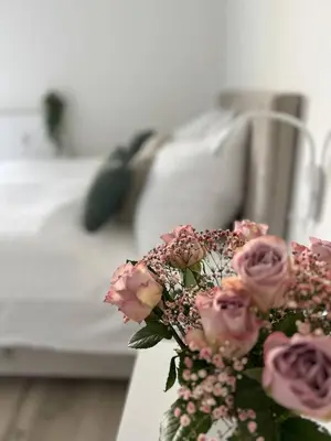 Ein Bett oder Betten in einem Zimmer der Unterkunft Wanderlust Petrisberg - Studio 54