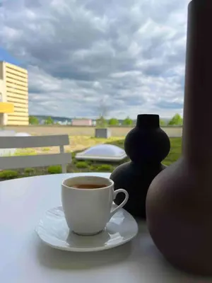 Kaffee-/Teezubehör in der Unterkunft Wanderlust Petrisberg - Studio 54