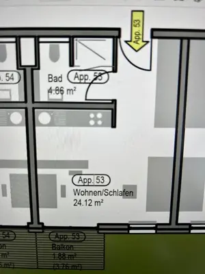 Grundriss der Unterkunft Wanderlust Petrisberg - Studio 53