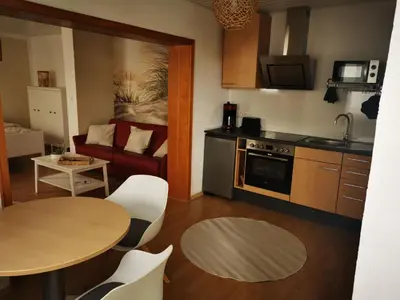 Küche/Küchenzeile in der Unterkunft Ferienwohnung Landblick