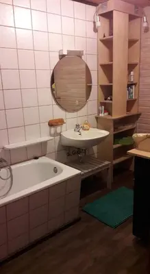 Ein Badezimmer in der Unterkunft Ferienhaus Neumühle