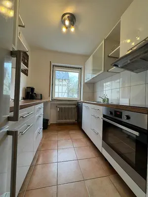 Küche/Küchenzeile in der Unterkunft Ferienwohnung auf Pferdehof