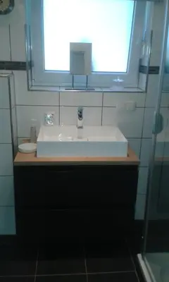Ein Badezimmer in der Unterkunft Kleines Landhaus