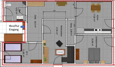 Grundriss der Unterkunft Ferienwohnung Gasthof Port