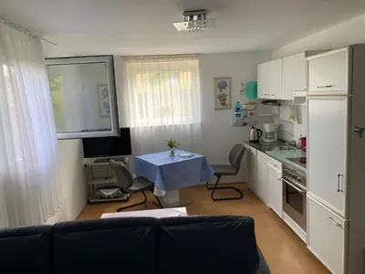 Küche/Küchenzeile in der Unterkunft Haus Idylle Weindorf Duchroth - Helle Souterrain Ferienwohnung