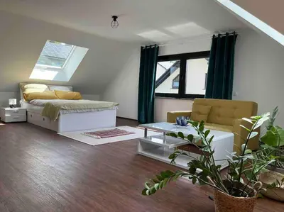 Ein Sitzbereich in der Unterkunft Gasthaus Maarfeld Gerolstein