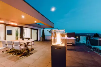 Ein Balkon oder eine Terrasse in der Unterkunft Traumblick trifft Luxus!