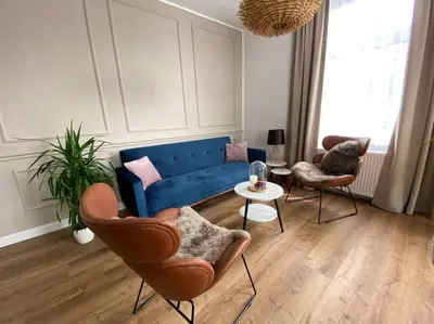Ein Sitzbereich in der Unterkunft Ferienwohnung Castellino