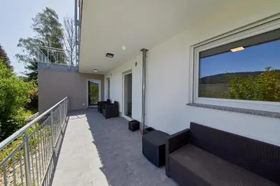 Ein Balkon oder eine Terrasse in der Unterkunft Fewo Jan