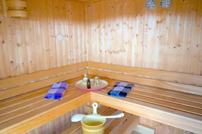 Grundriss der Unterkunft 5 Sterne Ferienhaus Tommy mit Kamin, Seeblick und großer Terrasse
