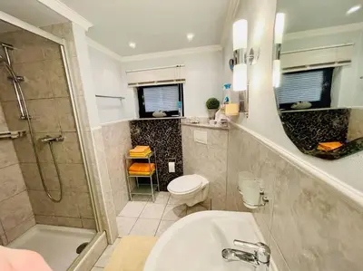 Ein Badezimmer in der Unterkunft Ferienhaus Greta