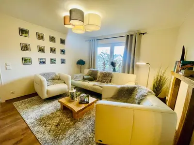Ein Sitzbereich in der Unterkunft Ferienhaus Greta