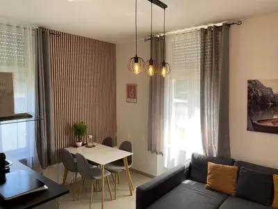 Ein Sitzbereich in der Unterkunft Schönes Apartment am Rhein - Zentral