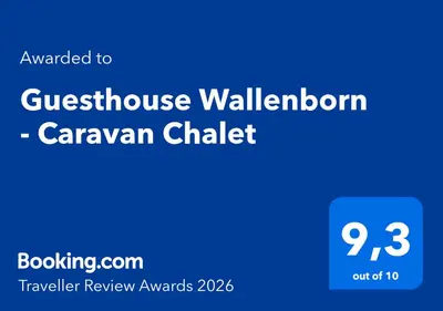 Ein Zertifikat, Auszeichnung, Logo oder anderes Dokument, das in der Unterkunft Guesthouse Wallenborn - Caravan Chalet ausgestellt ist