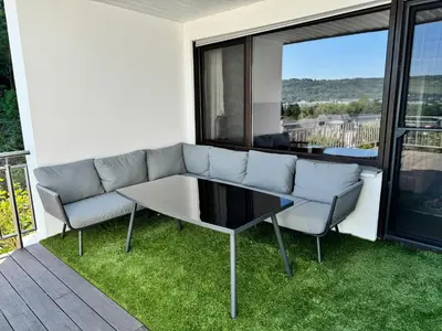 Ein Sitzbereich in der Unterkunft JUPAS - Premium Apartments Trier