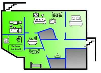 Grundriss der Unterkunft Vulkaneifeloase optional mit Sauna