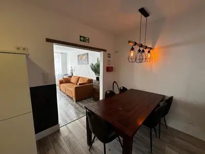 Ein Sitzbereich in der Unterkunft Ferienhaus Zur Gasse