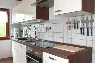 Küche/Küchenzeile in der Unterkunft Basaltikum
