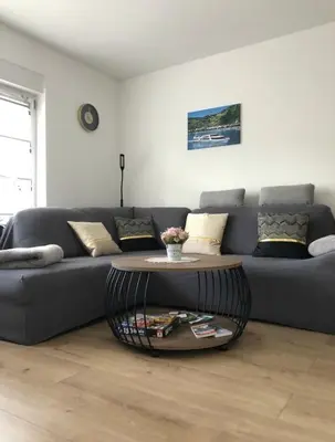 Ein Sitzbereich in der Unterkunft Krune Ferienwohnung