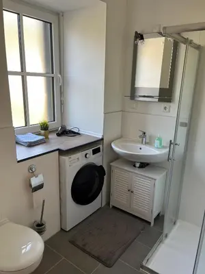 Ein Badezimmer in der Unterkunft Hubertushaus