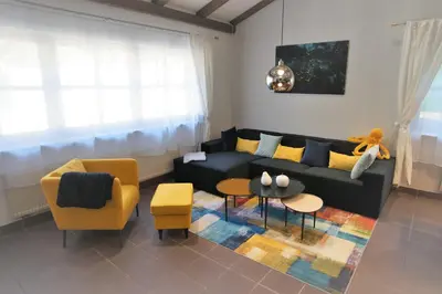 Ein Sitzbereich in der Unterkunft Mill Valley Villa