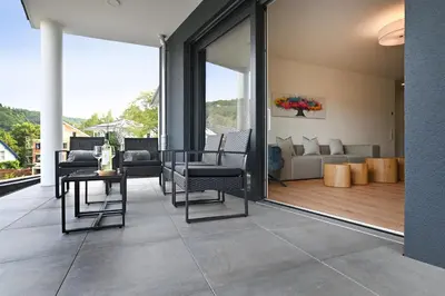 Ein Sitzbereich in der Unterkunft Villa Bella Mosella