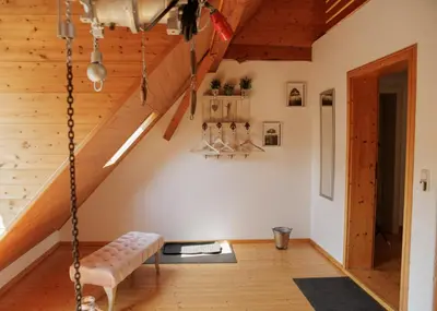 Ein Bett oder Betten in einem Zimmer der Unterkunft Ferienwohnung im Landhausstil