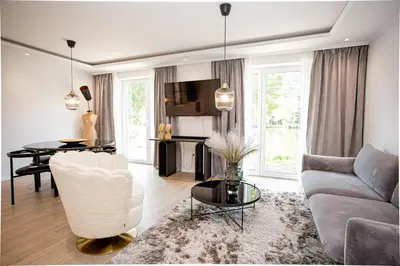 Ein Sitzbereich in der Unterkunft Luxus Ferienwohnung 