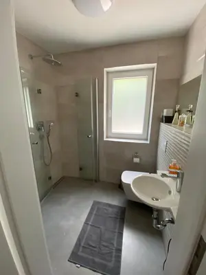 Ein Badezimmer in der Unterkunft Ferienwohnung am Festungshang Ehrenbreitstein