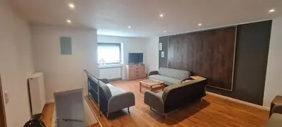 Ein Sitzbereich in der Unterkunft Ferienhaus Paul