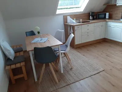 Küche/Küchenzeile in der Unterkunft Ferienwohnung Marion
