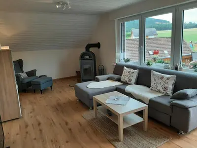 Ein Sitzbereich in der Unterkunft Ferienwohnung Marion