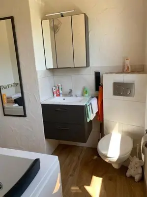 Ein Badezimmer in der Unterkunft Ferienwohnung Rheinblick, Sport-Pool