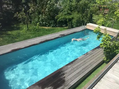 Der Swimmingpool an oder in der Nähe von Ferienwohnung Rheinblick, Sport-Pool