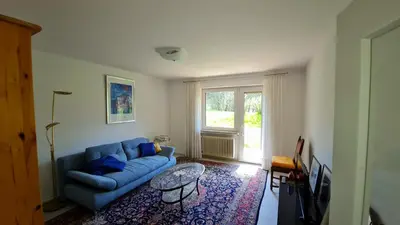 Ein Sitzbereich in der Unterkunft Ferienwohnungen Nohner Mühle