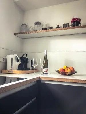 Küche/Küchenzeile in der Unterkunft WINETIME