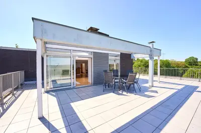 Ein Balkon oder eine Terrasse in der Unterkunft PanoramaSicht - Daun von oben