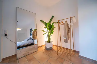 Ein Bett oder Betten in einem Zimmer der Unterkunft Stylish Apartment by the Rhine River