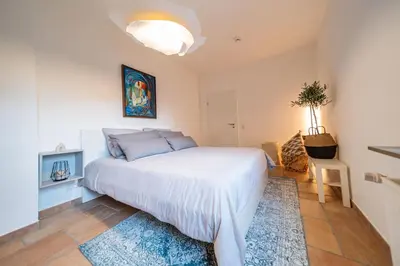 Ein Bett oder Betten in einem Zimmer der Unterkunft Stylish Apartment by the Rhine River