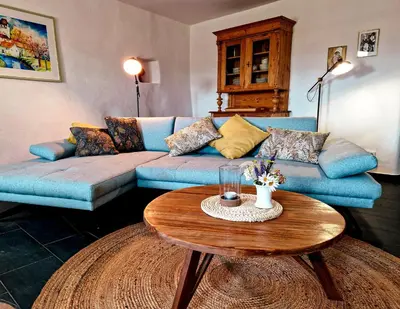 Ein Sitzbereich in der Unterkunft Ferienhaus 