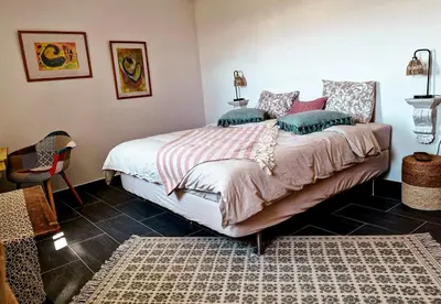 Ein Bett oder Betten in einem Zimmer der Unterkunft Ferienhaus 