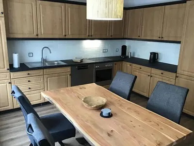 Küche/Küchenzeile in der Unterkunft Ferienwohnung Entenquack