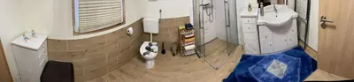 Ein Badezimmer in der Unterkunft Tiny House Anneliese Hunde okay
