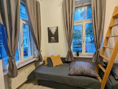Ein Sitzbereich in der Unterkunft Schönes Apartment am Rhein - Zentral 1