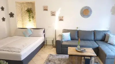 Ein Sitzbereich in der Unterkunft Ferienappartments Neumann