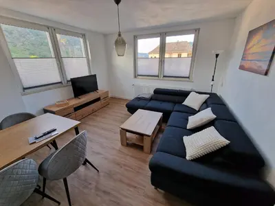Ein Sitzbereich in der Unterkunft Ferienwohnungen Lenz
