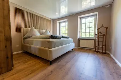 Ein Sitzbereich in der Unterkunft Moselresidenz Bellevue Alf Apartment Alfbach