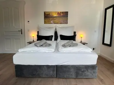 Ein Bett oder Betten in einem Zimmer der Unterkunft Moseltürmchen Cochem